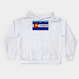 Colorado Flag Decal Kids Hoodie